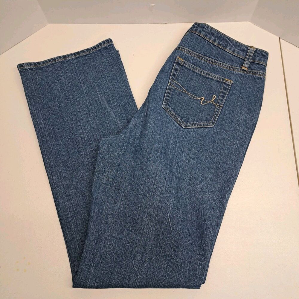 St. Johns Bay Jeans Boot Cut Secretly Slender Blue Denim Women's 12L